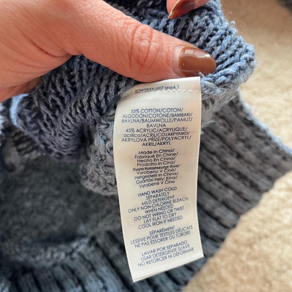 Vtg Chaps Patchwork Cable Knit Eclectic Grandpa C… - image 8